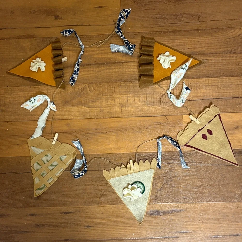 Handmade Thanksgiving Fall Rustic Pie Slice Garland